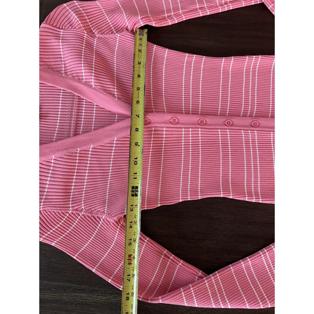 STAUD Shoko Sweater Dress Womens Medium Pink Striped Midi Ombre - Picture 8 of 12